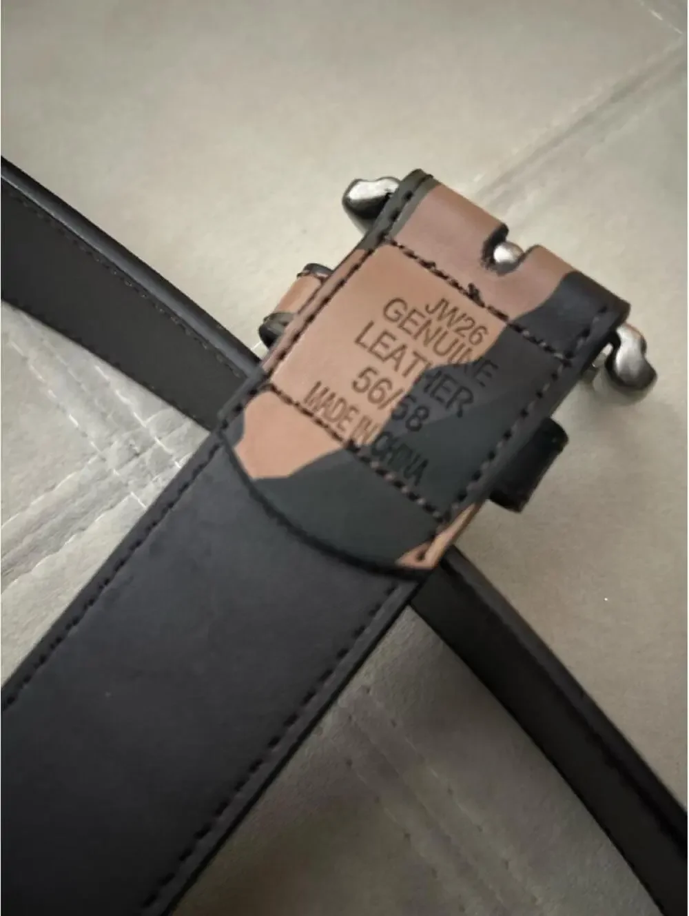 King Size Camouflage genuine leather belt in size 56/58